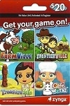 Zynga $20 Game Card WORLDWIDE